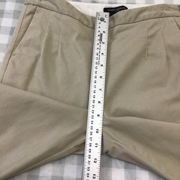 Mario Serrani beige trouser pants cotton/spandex neutral tone pockets casual 6 - Picture 9 of 12